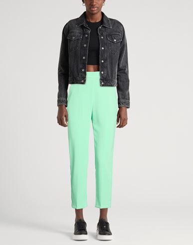 Woman Pants Light green Size 2 Polyester, Elastane