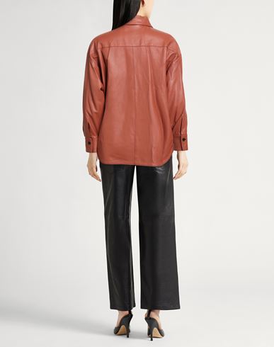 Woman Shirt Tan Size 4 Leather
