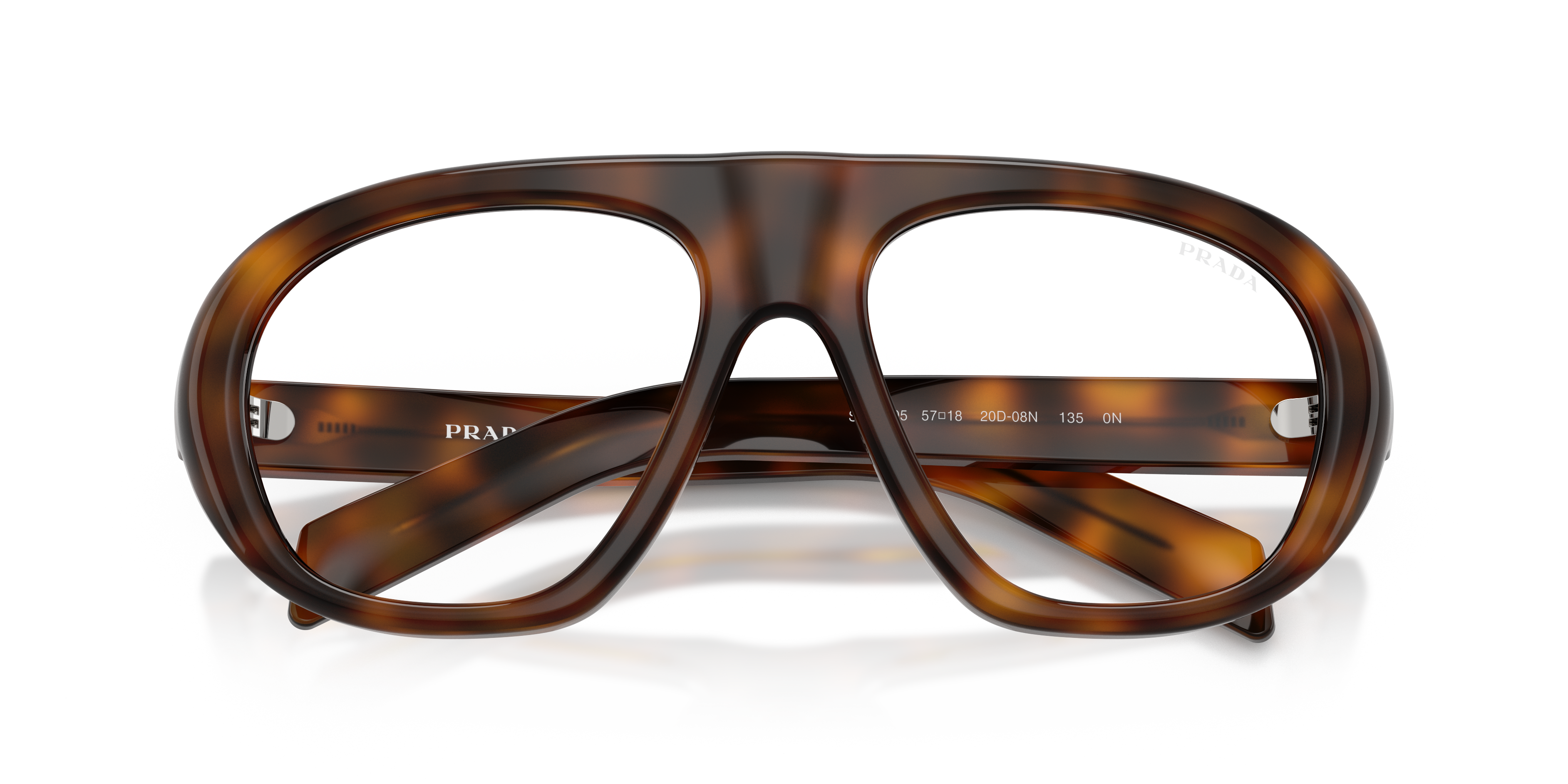 Prada Woman Prada PR C05S 20D08N Sunglasses Acetate Turtle Transparent Geometric Norma