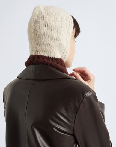 Bicolor Soft Open Balaclava Hat Brown Size ONESIZE Recycled polyamide, Viscose, Wool, Elastane