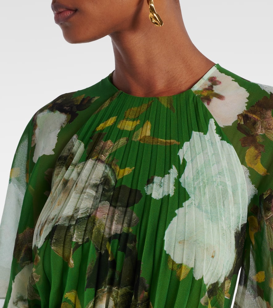 Floral pleated midi dress