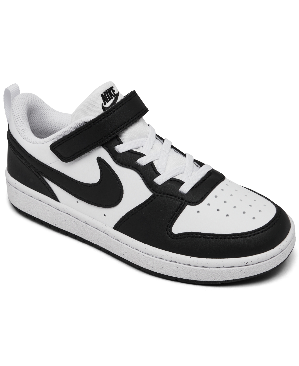 Little Kids' Court Borough Low Recraft Fastening Strap Casual Sneakers from Finish Line - White, Black