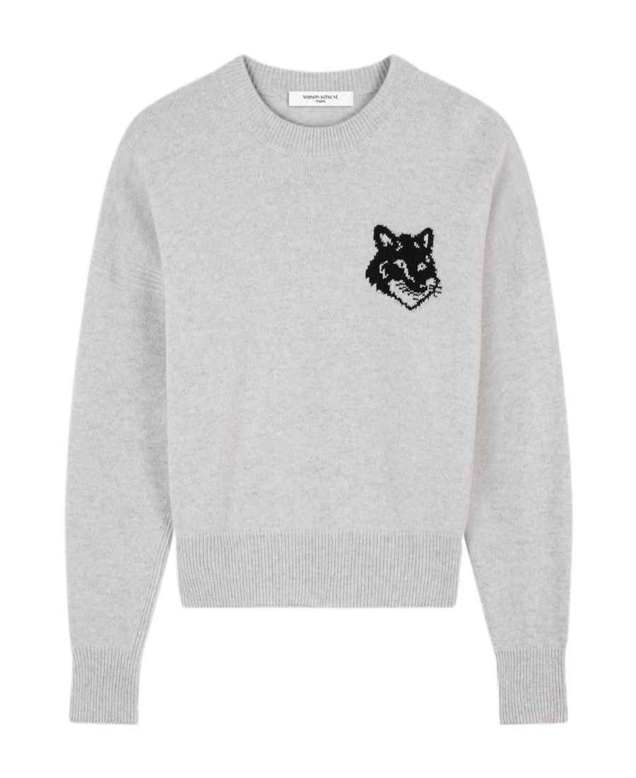 Intarsia-knit wool jumper