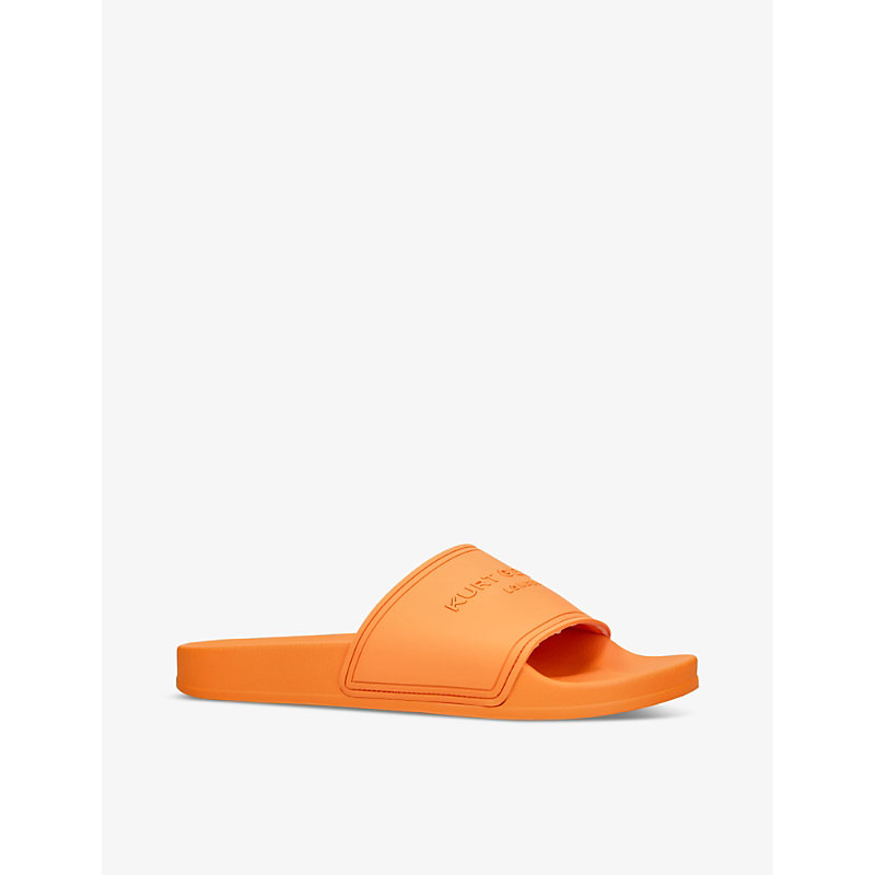 Mens Orange Kgl Branded Textile Pool Sliders