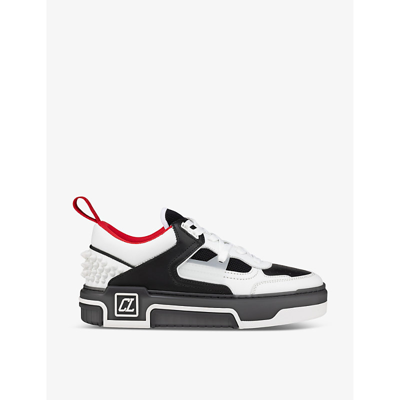 Mens White/black Astroloubi Leather Low-top Trainers
