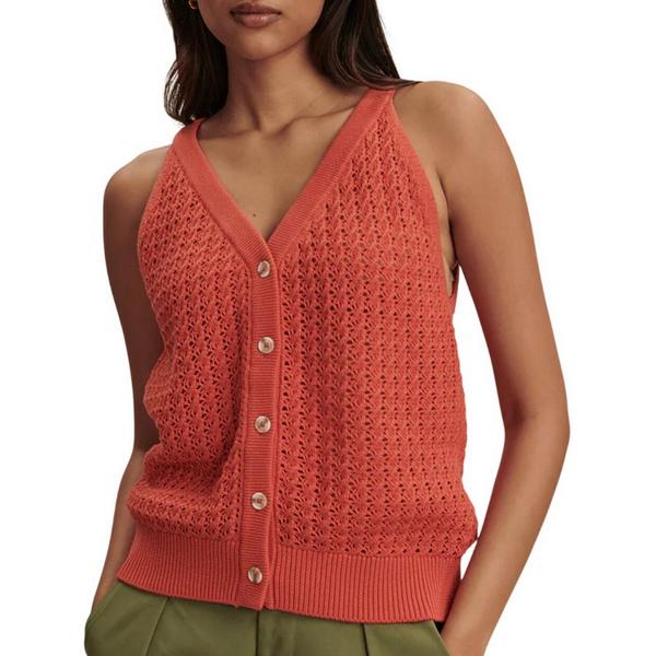 Women's Alessia Knit V-Neck Tank Top Large Summer Fig