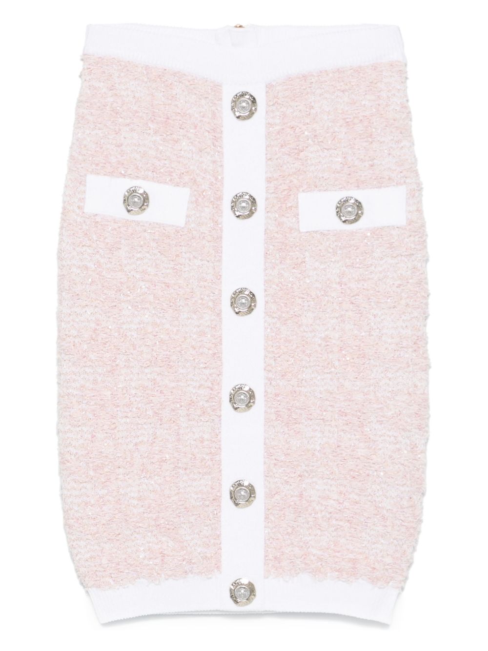 Tweed Pencil Skirt — rose pink