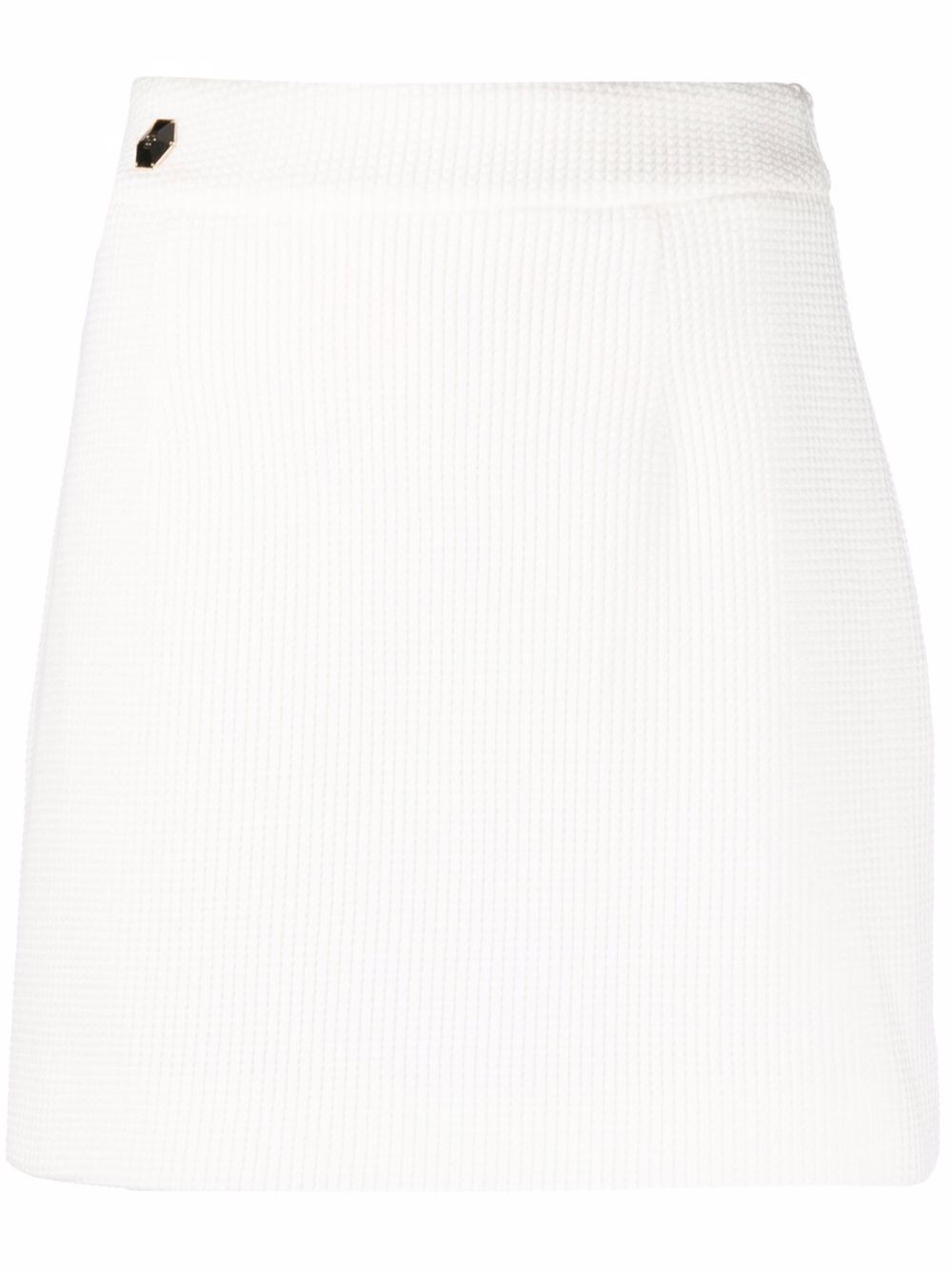 Logo-plaque detail skirt - White