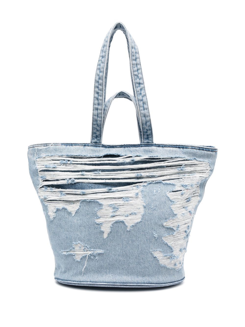 Rip-detailed tote bag - Blue