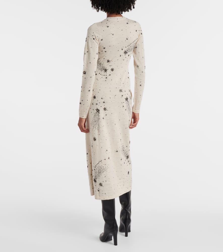 Ellima printed wool and silk maxi dress
