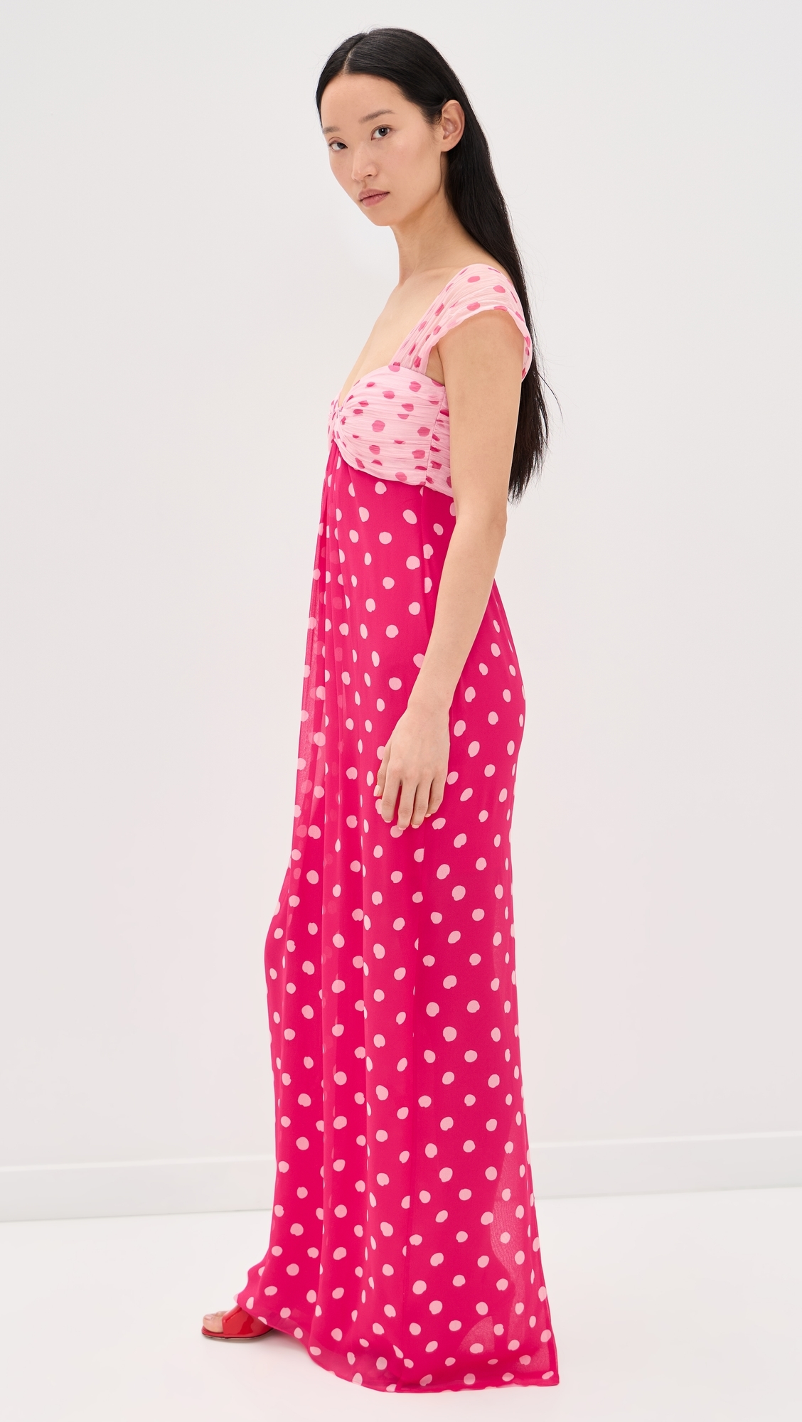 Chani Long Dress Polka Strawberry