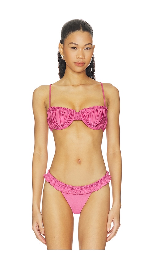 FAITHFULL Esterel Bikini Top in Pink. - S also in XS, M
