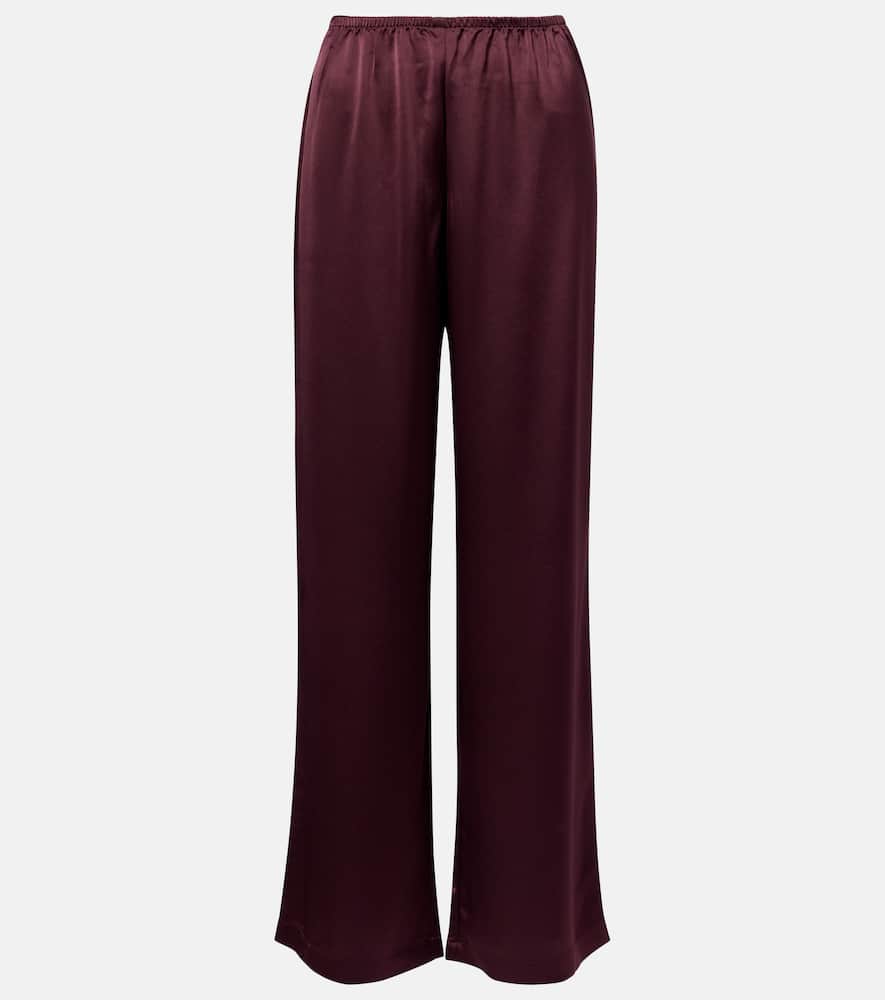 Barb satin wide-leg pants