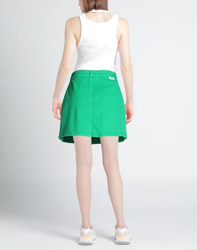 Woman Denim skirt Green Size S Cotton, Elastane