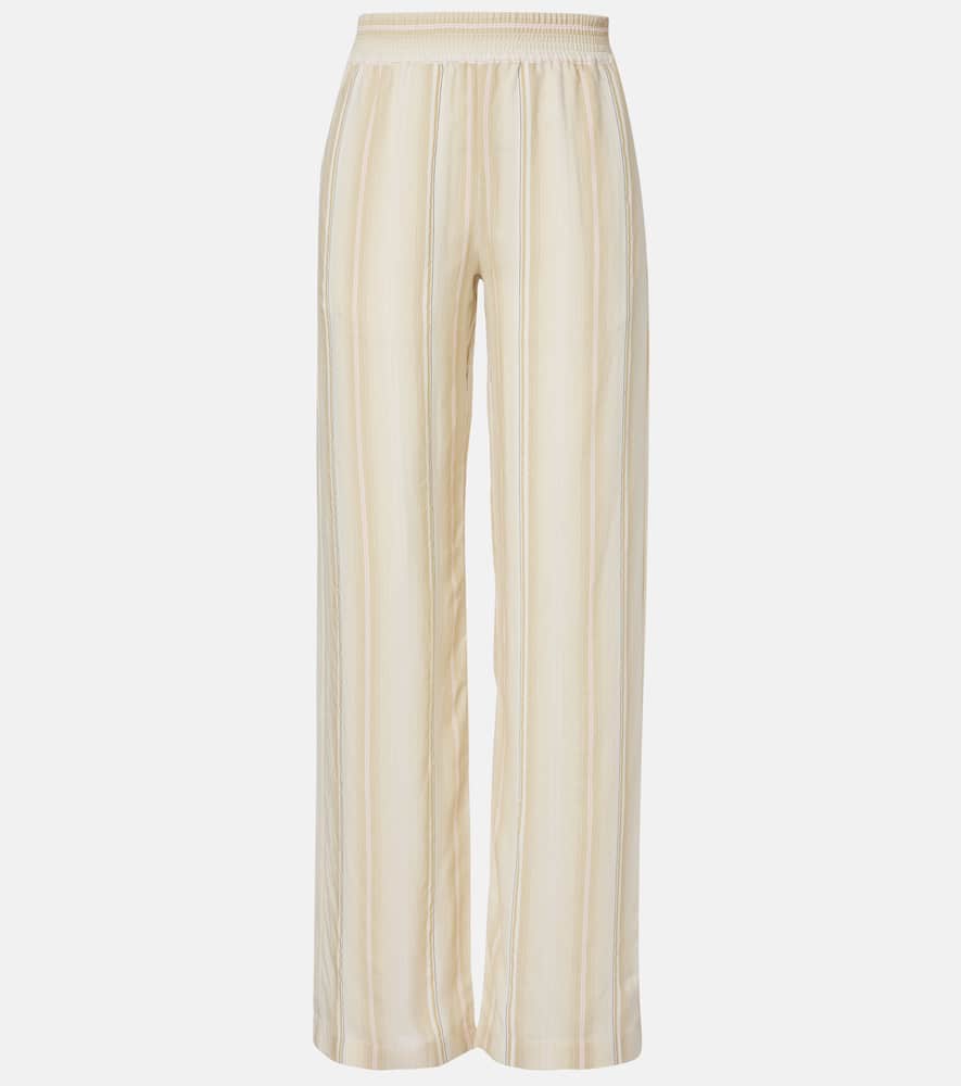 Striped wide-leg pants