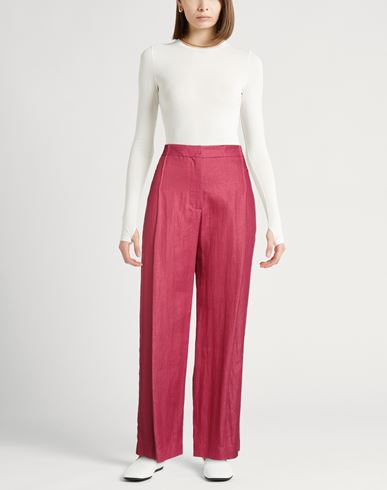 Woman Pants Magenta Size 4 Linen, Polyamide