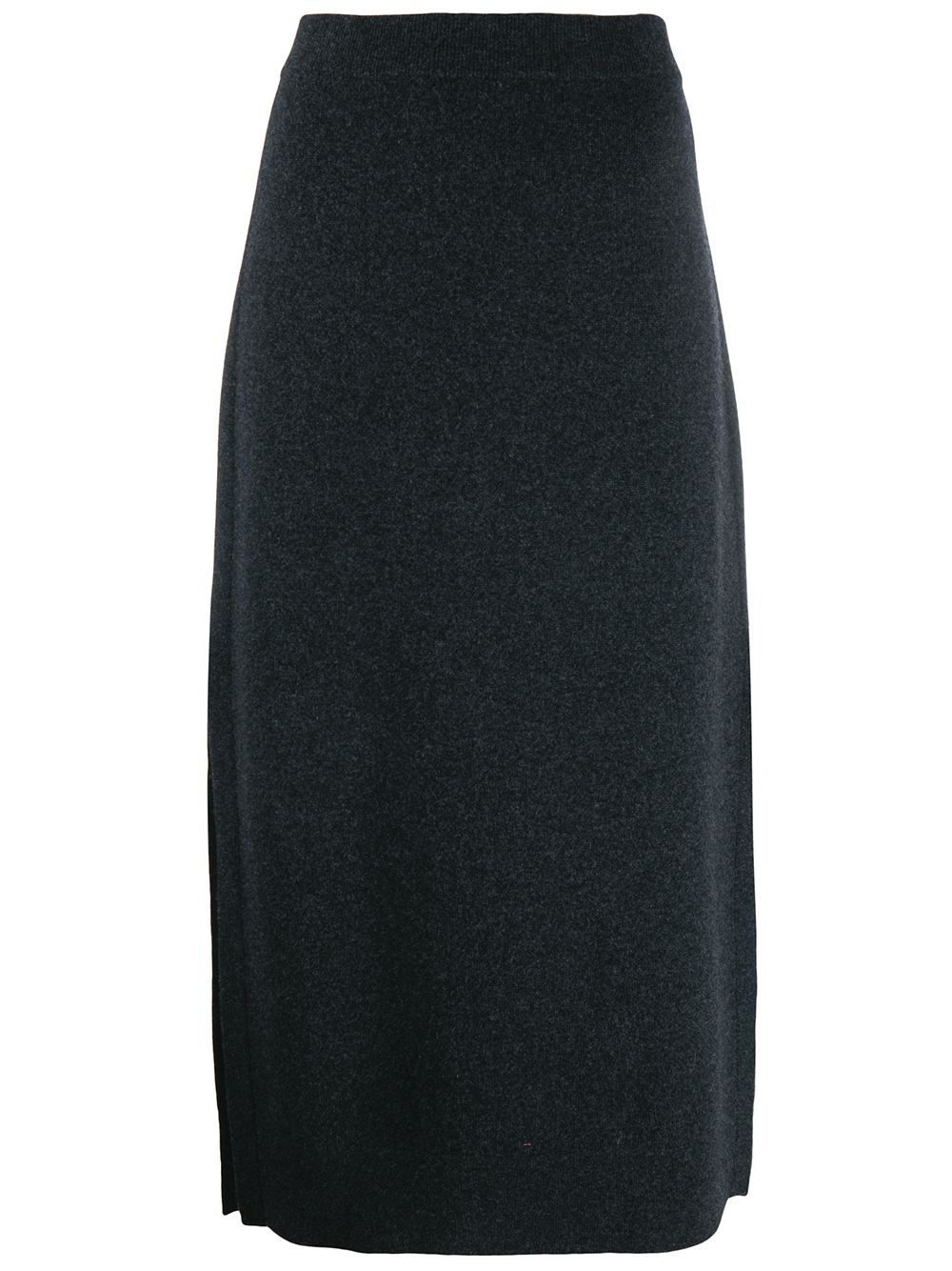 Side slit knitted skirt - Grey