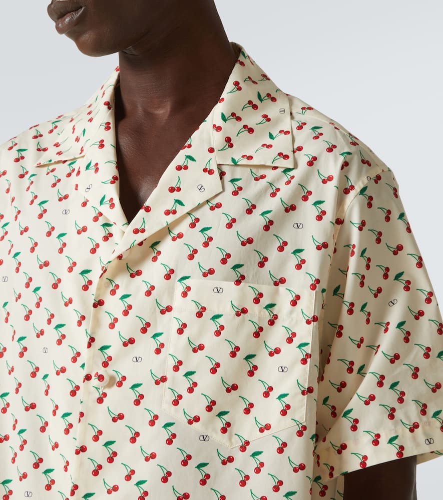 Cherryfic cotton poplin bowling shirt