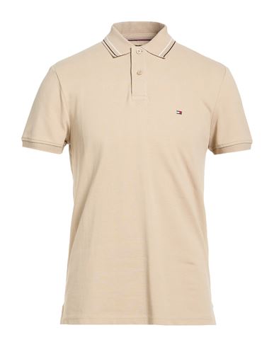 Man Polo shirt Beige Size S Cotton, Elastane