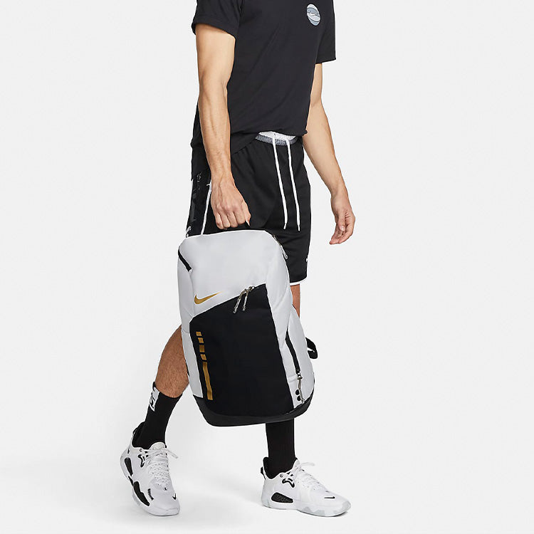 Hoops Elite Backpack 32L 'White Black Gold'
