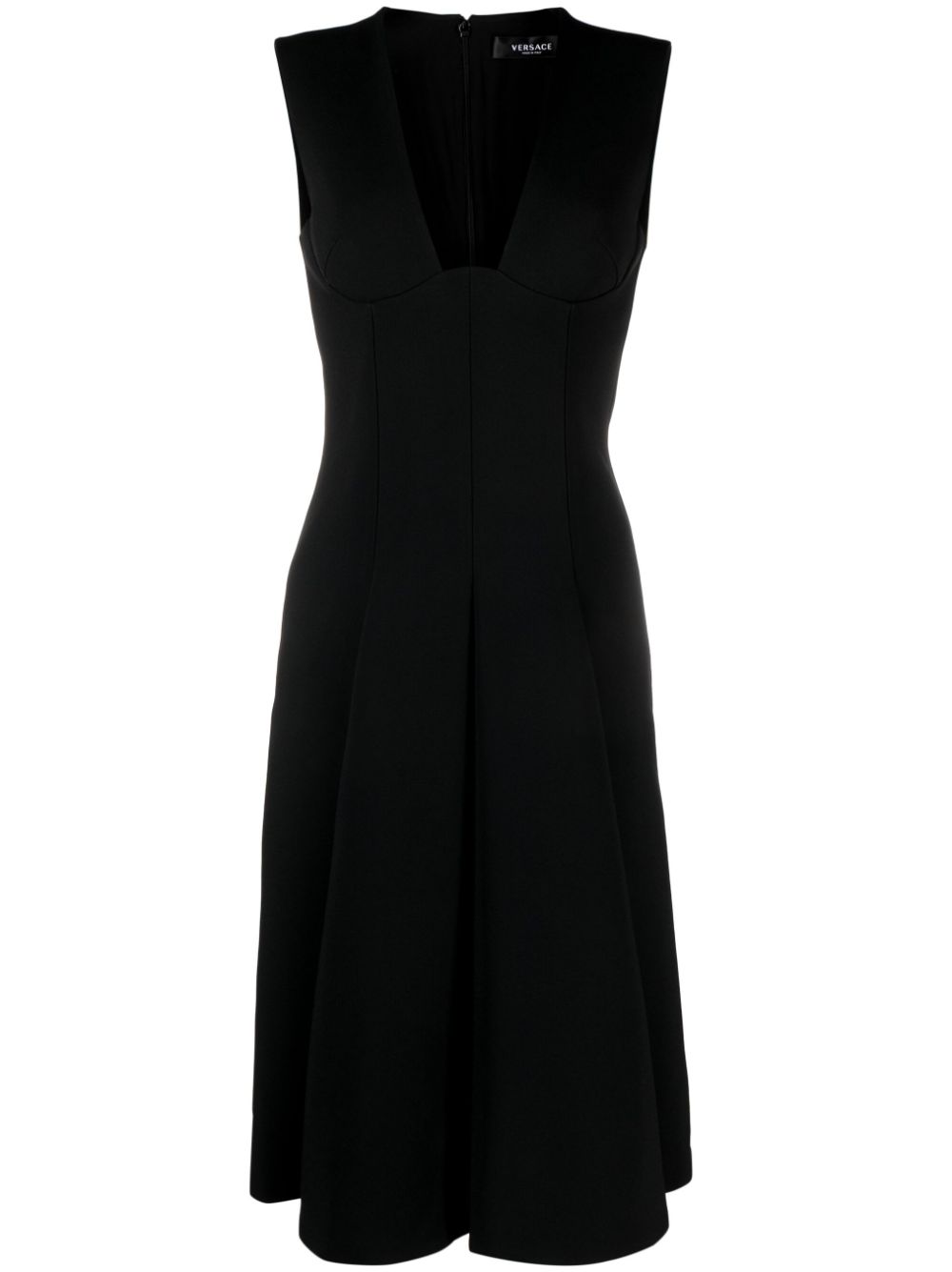 Pleated midi dress - Black