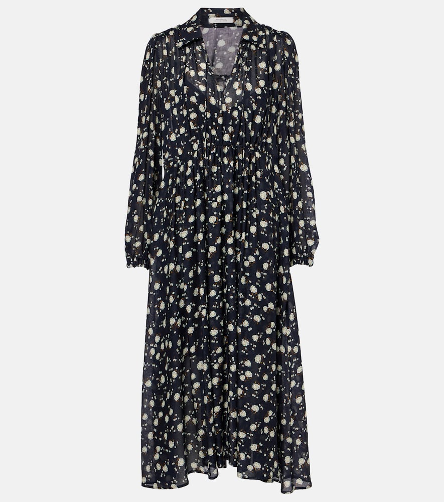 Floral Volumes printed maxi dress