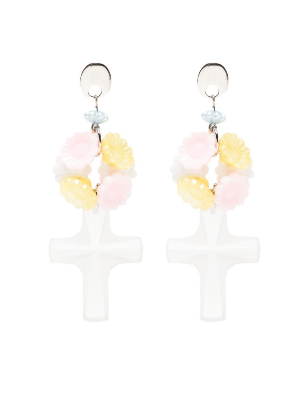Cross-pendant earring - Multicolour
