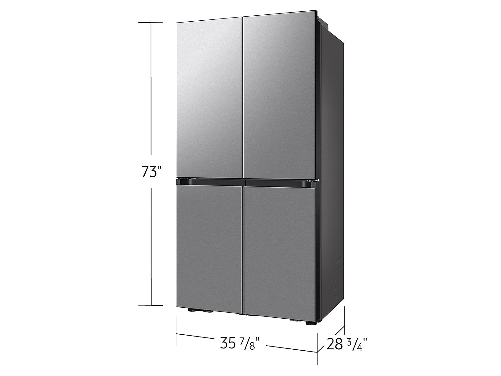 Bespoke Counter Depth 4-Door Flex™ Refrigerator (23 cu. ft.) with Beverage Center ™ in Stainless Steel - (with Customizable Door Panel Colors)