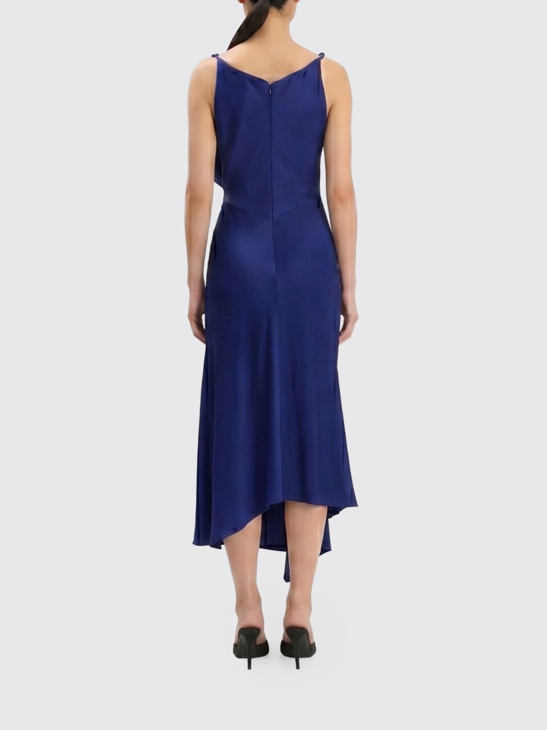 Asymmetric Draped Midi Dress