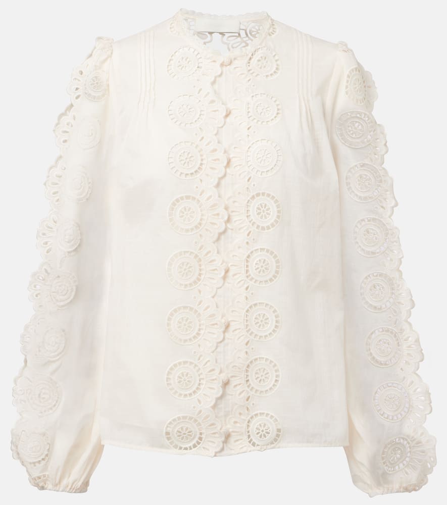Lucky embroidered cotton blouse