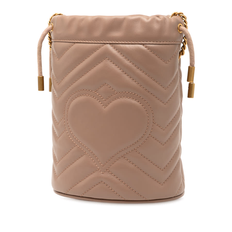 Pre-owned Small GG Marmont Leather Matelasse Bucket Bag Ladies 575163 525040