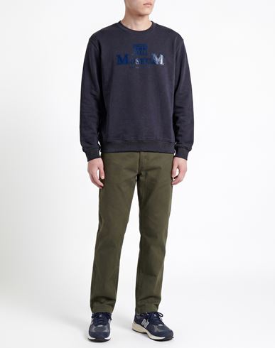 Man Sweatshirt Charcoal Size L Cotton, Polyester
