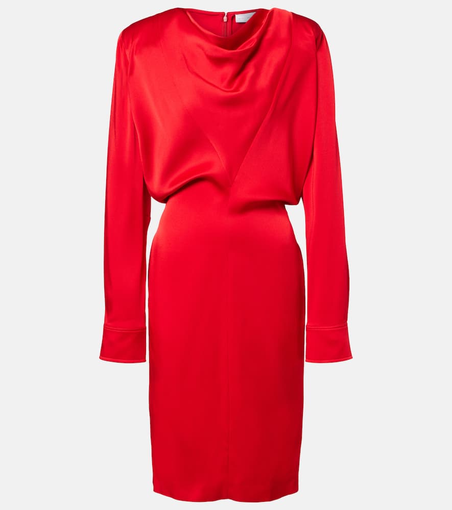 Cowl neck satin midi dress