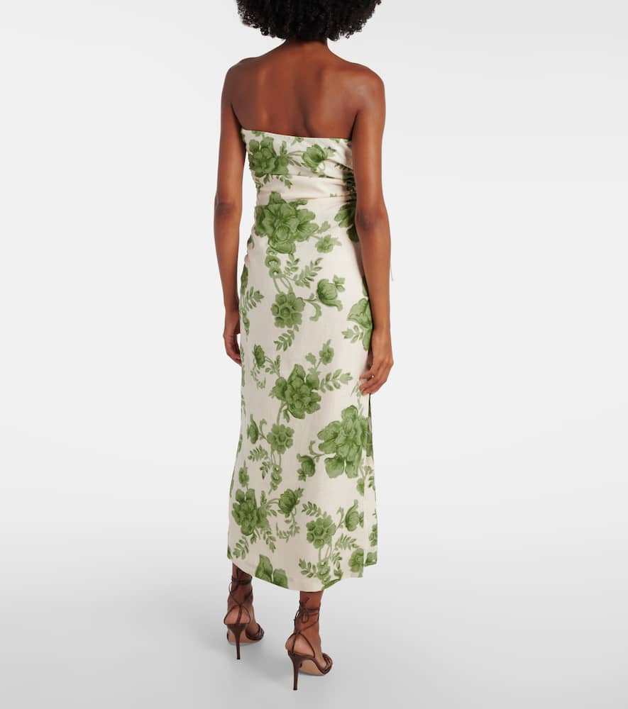 Gardella cutout floral linen midi dress
