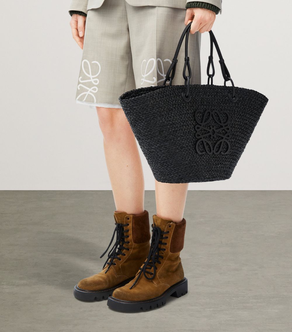 Medium Woven Anagram Basket Bag