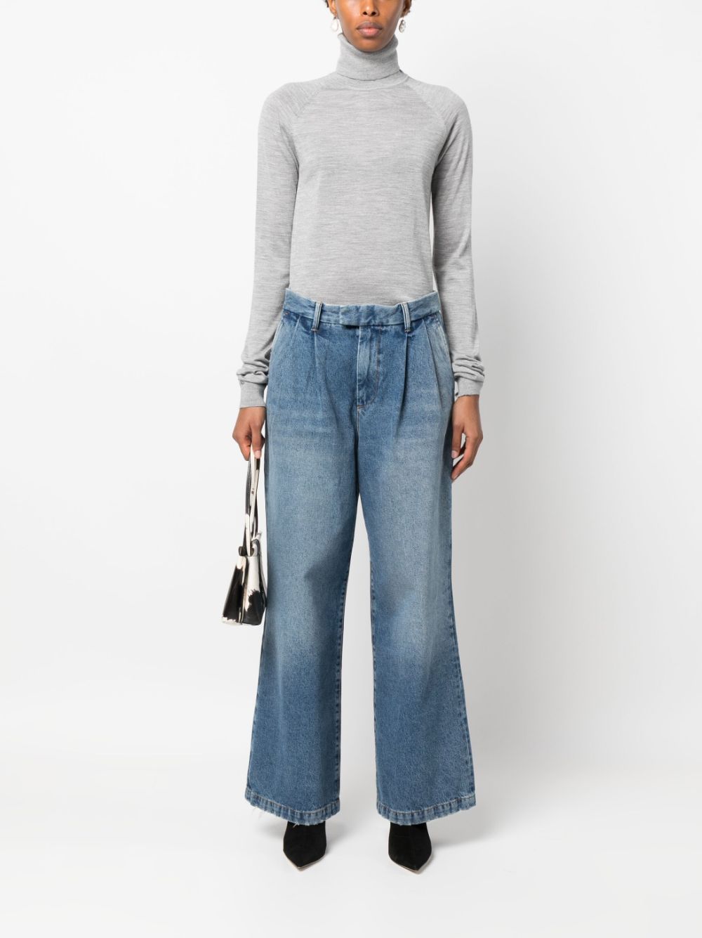- Wool And Cashmere Blend High Neck Sweater