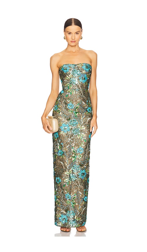Bronx and Banco Dahlia Maxi Dress in Teal.  XS. Also in M
