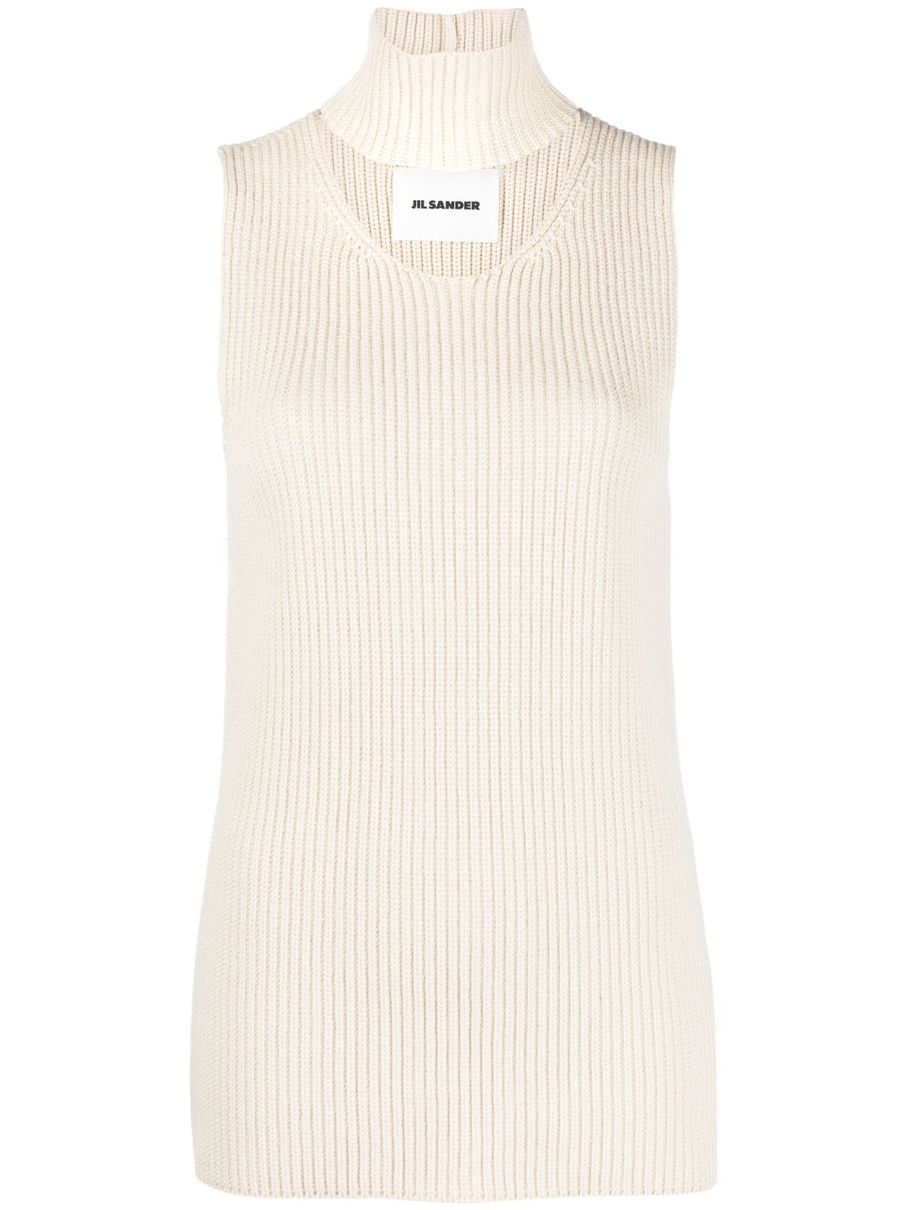 Cut-out ribbed-knit sweater vest - Black