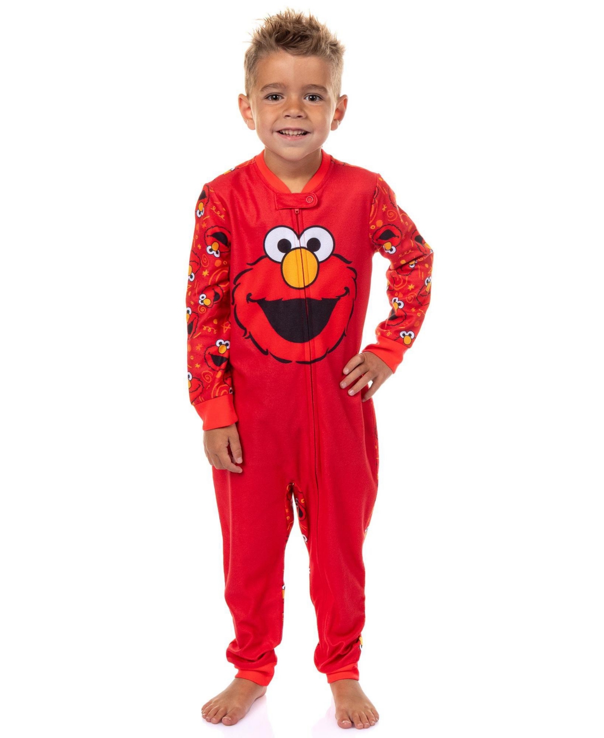 Boy's (2T-6) Elmo Character 1Piece Front-Zip Footless Sleeper Pajama - Red