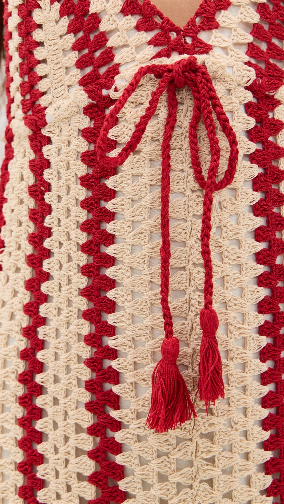 Georgie Crochet Midi Dress Cherry/Crème 