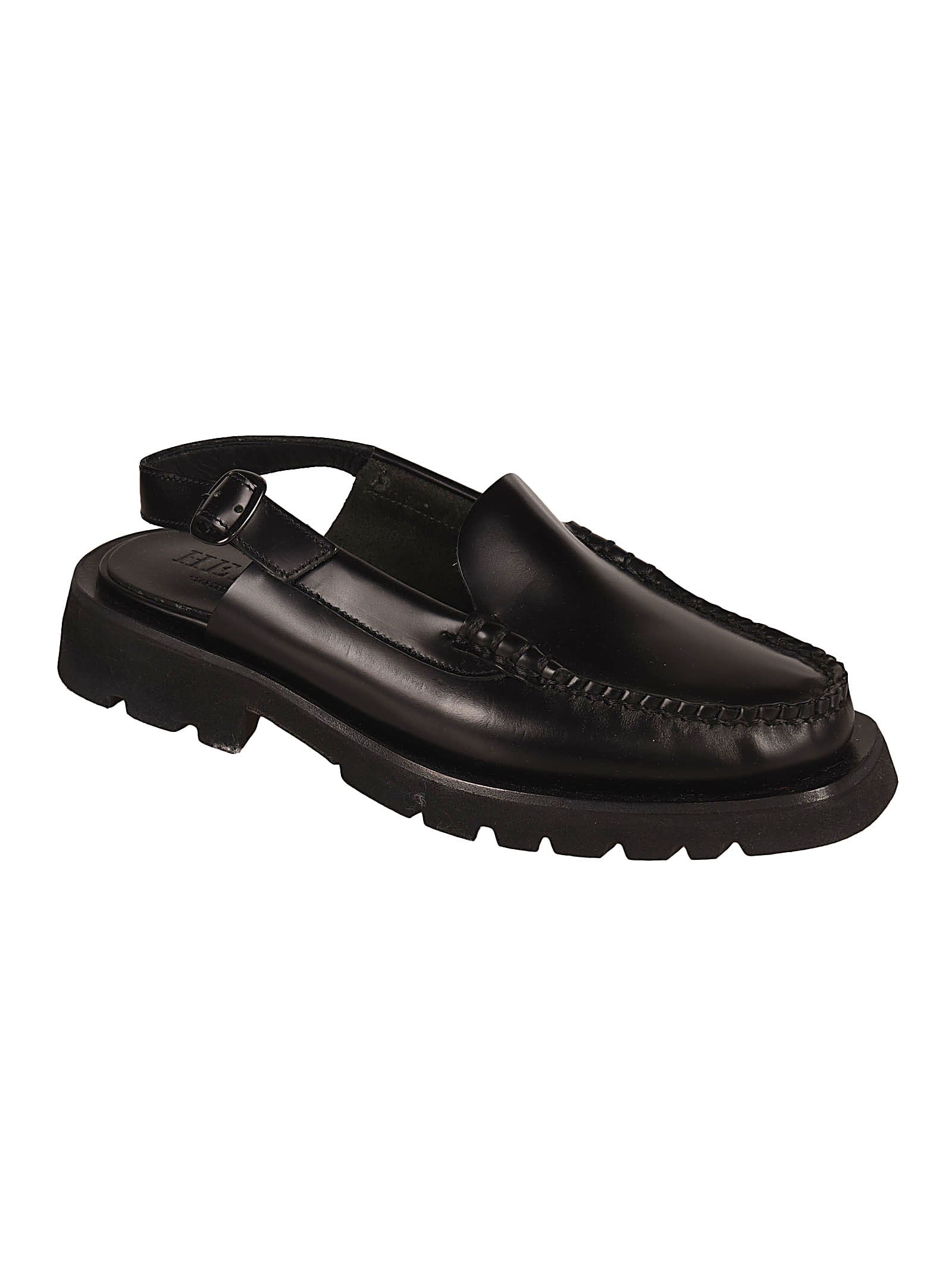 Slingback strap loafers