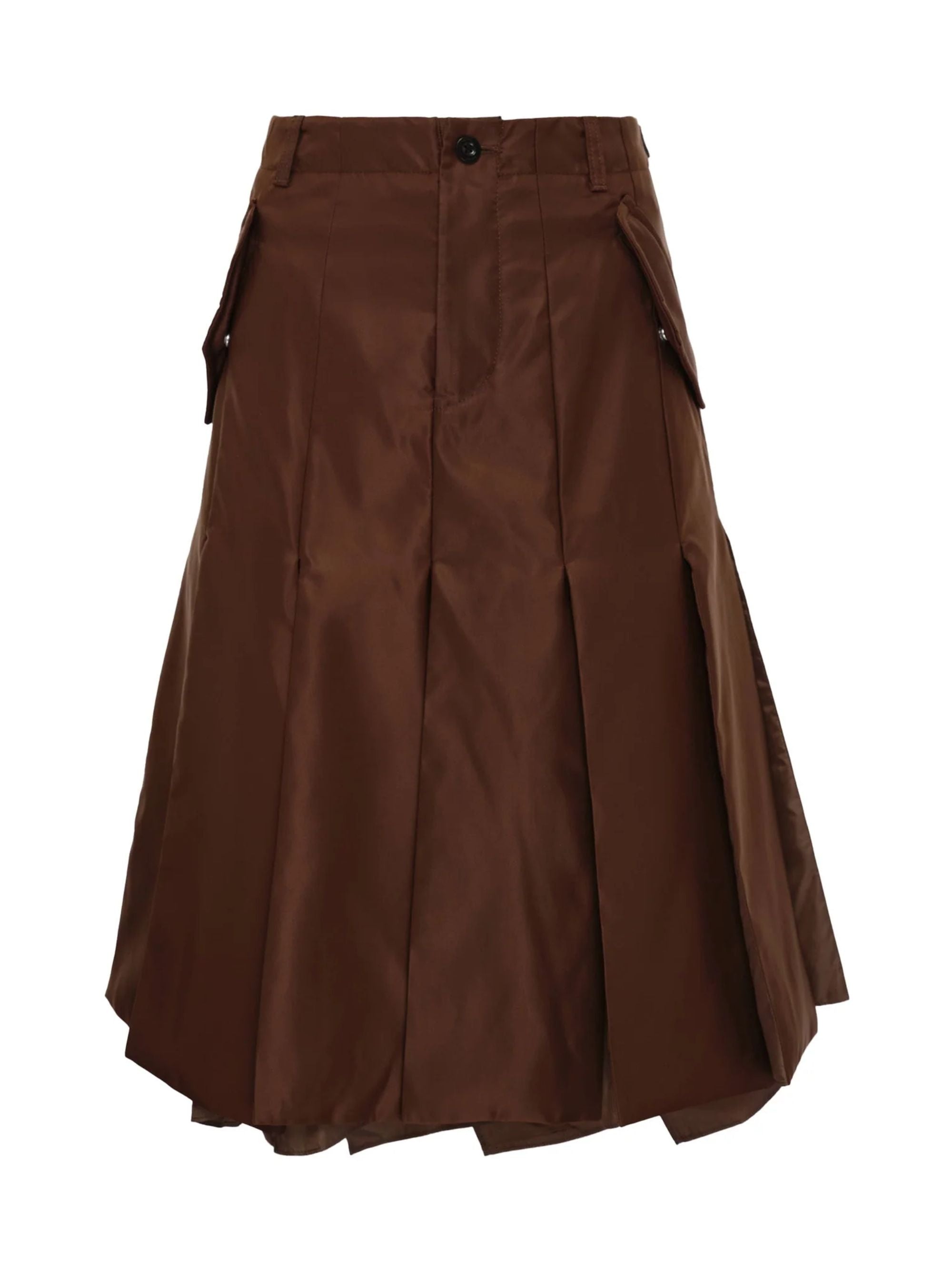 Nylon Twill Mini Skirt with Adjustable Tabs
