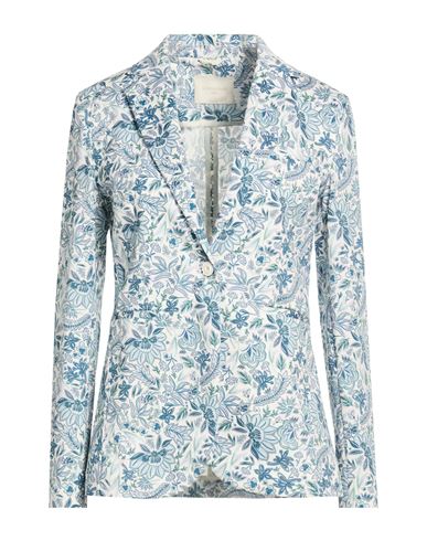 Woman Blazer White Size 6 Cotton, Elastane
