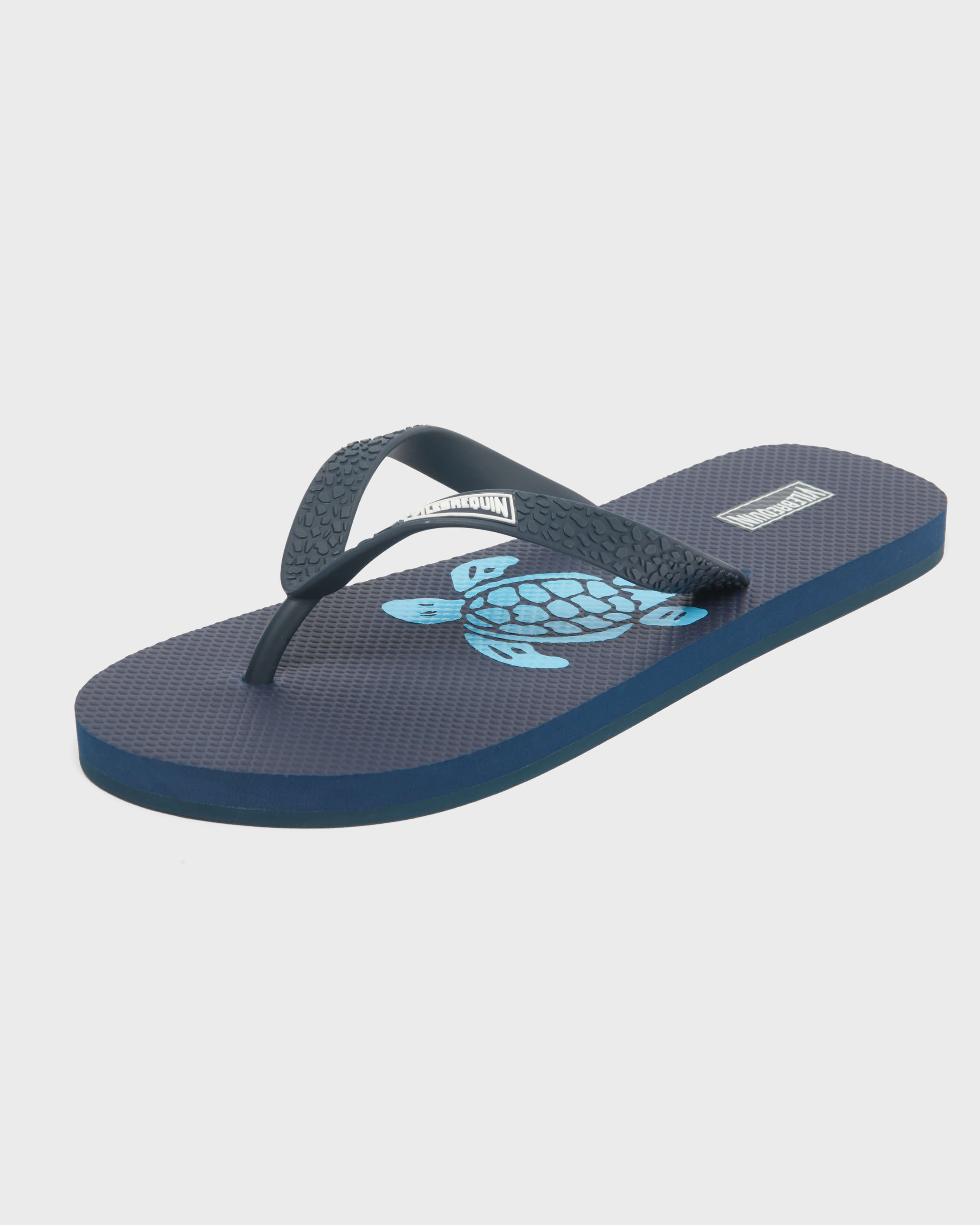 Men Beach Flip Flops Turtle - Cha - Copp - Blue