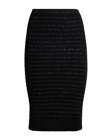 Woman Midi skirt Black Size 6 Viscose, Polyester, Polyamide, Metal, PBT