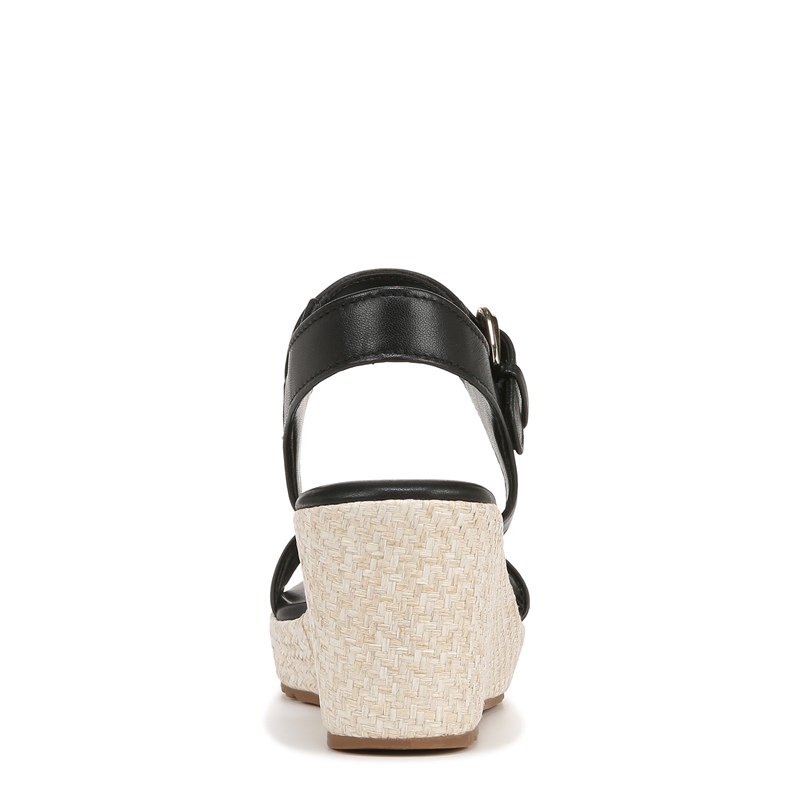 Women's Stella Wedge Sandals (Black Leather)
