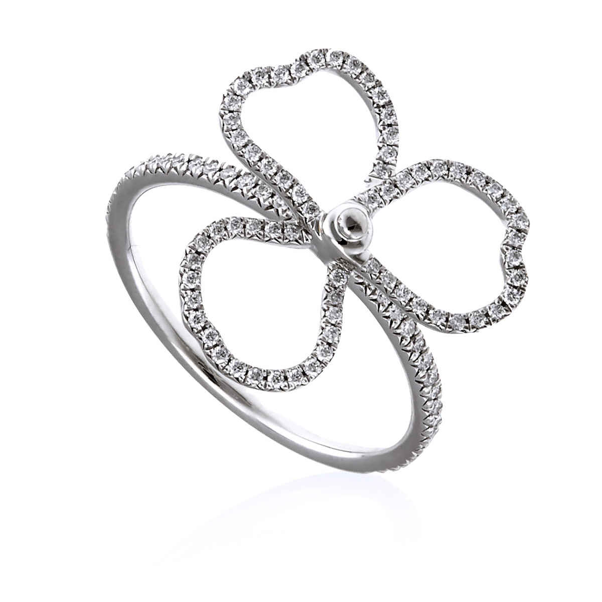 & CO. Ladies Paper Flowers Diamond Open Flower Ring
