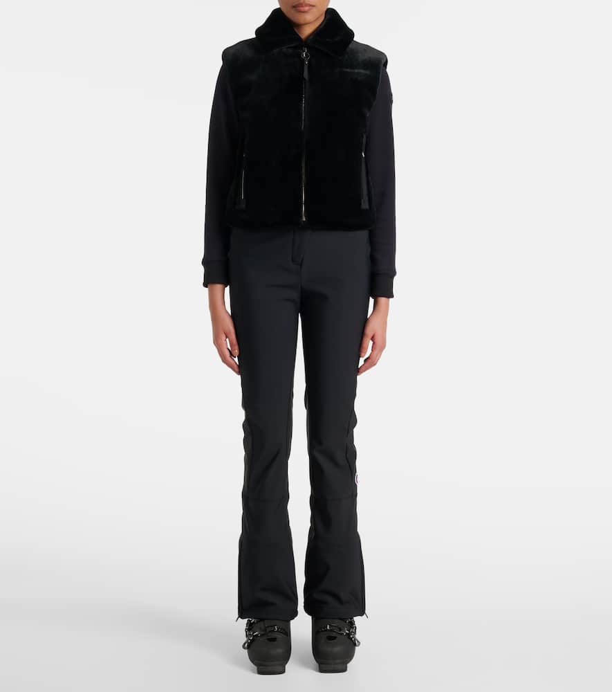 Piagina faux fur zip-up vest