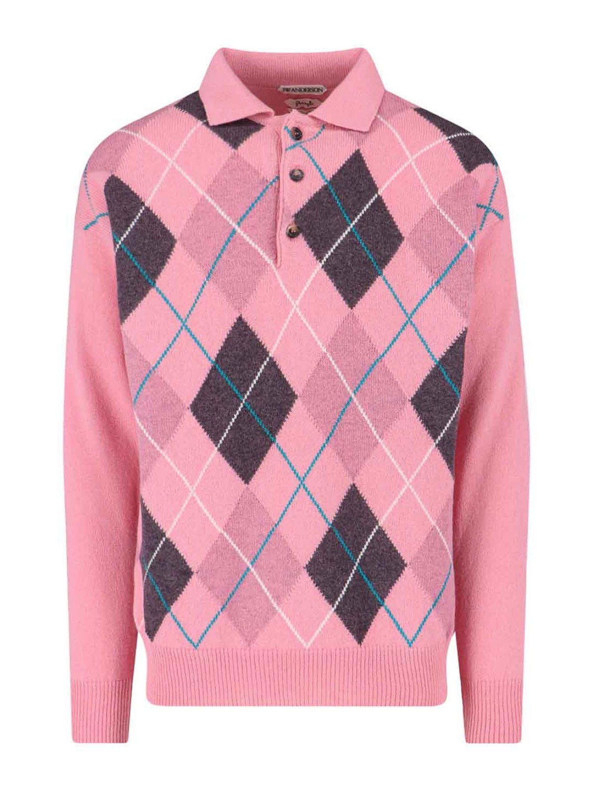 JW Anderson - pringle argyle knit polo sweater