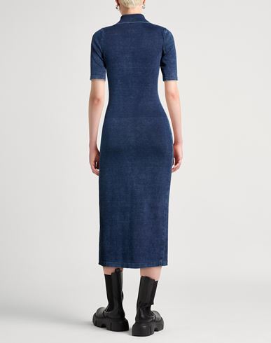 Woman Midi dress Blue Size M Cotton
